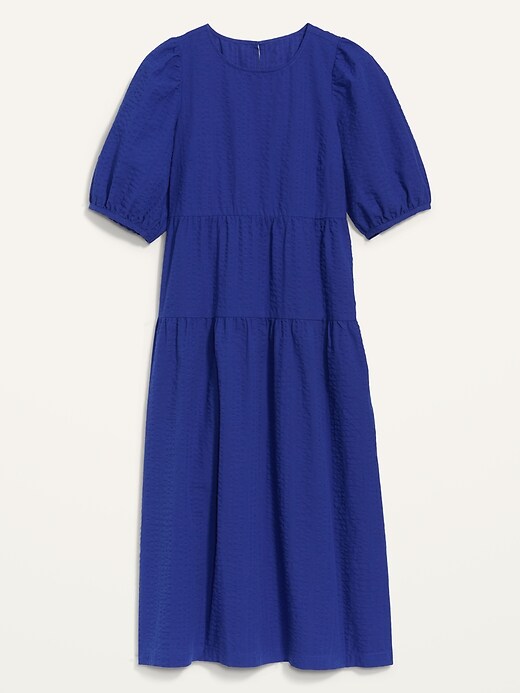 Image number 4 showing, Tiered Puff-Sleeve All-Day Midi Swing Dress for Women