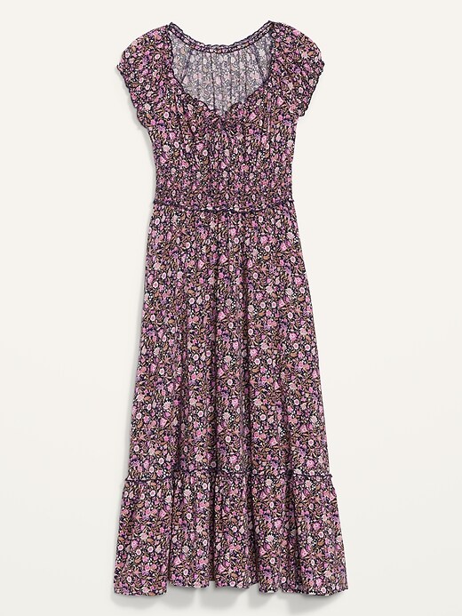 Image number 4 showing, Waist-Defined Short-Sleeve Printed Midi Dress