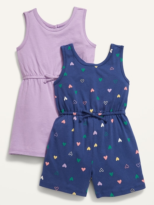 2-Pack Sleeveless Jersey Romper for Toddler Girls