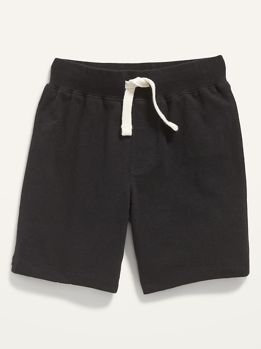 Functional Drawstring Solid Jersey Shorts for Toddler Boys