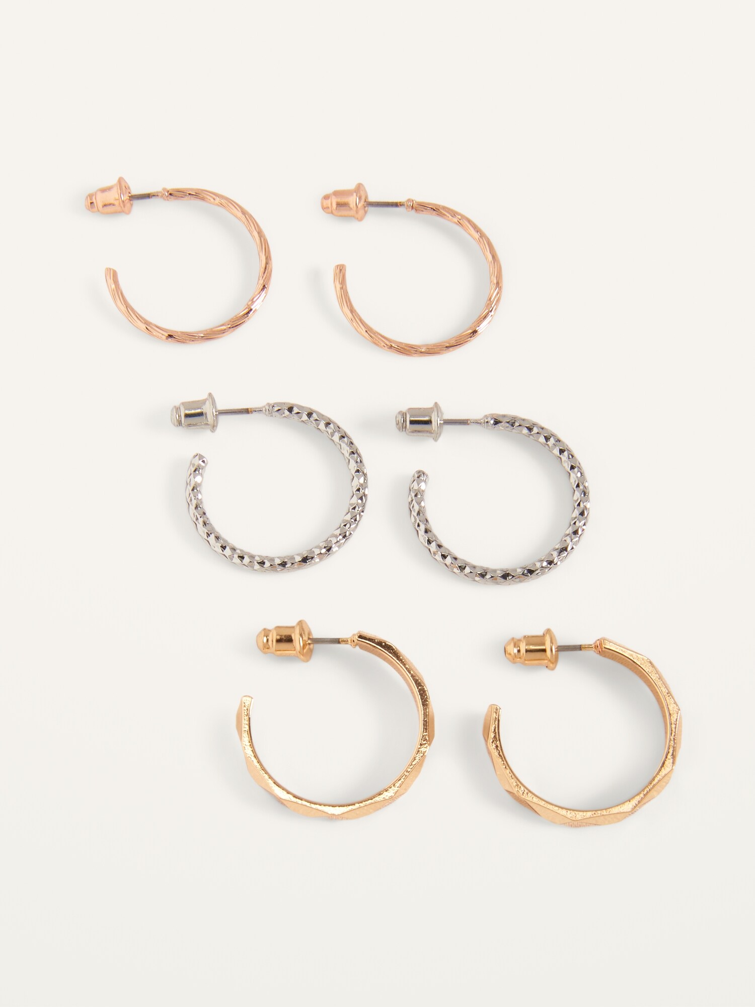 Mixed metal hoop disc earrings Nouveau selling 236