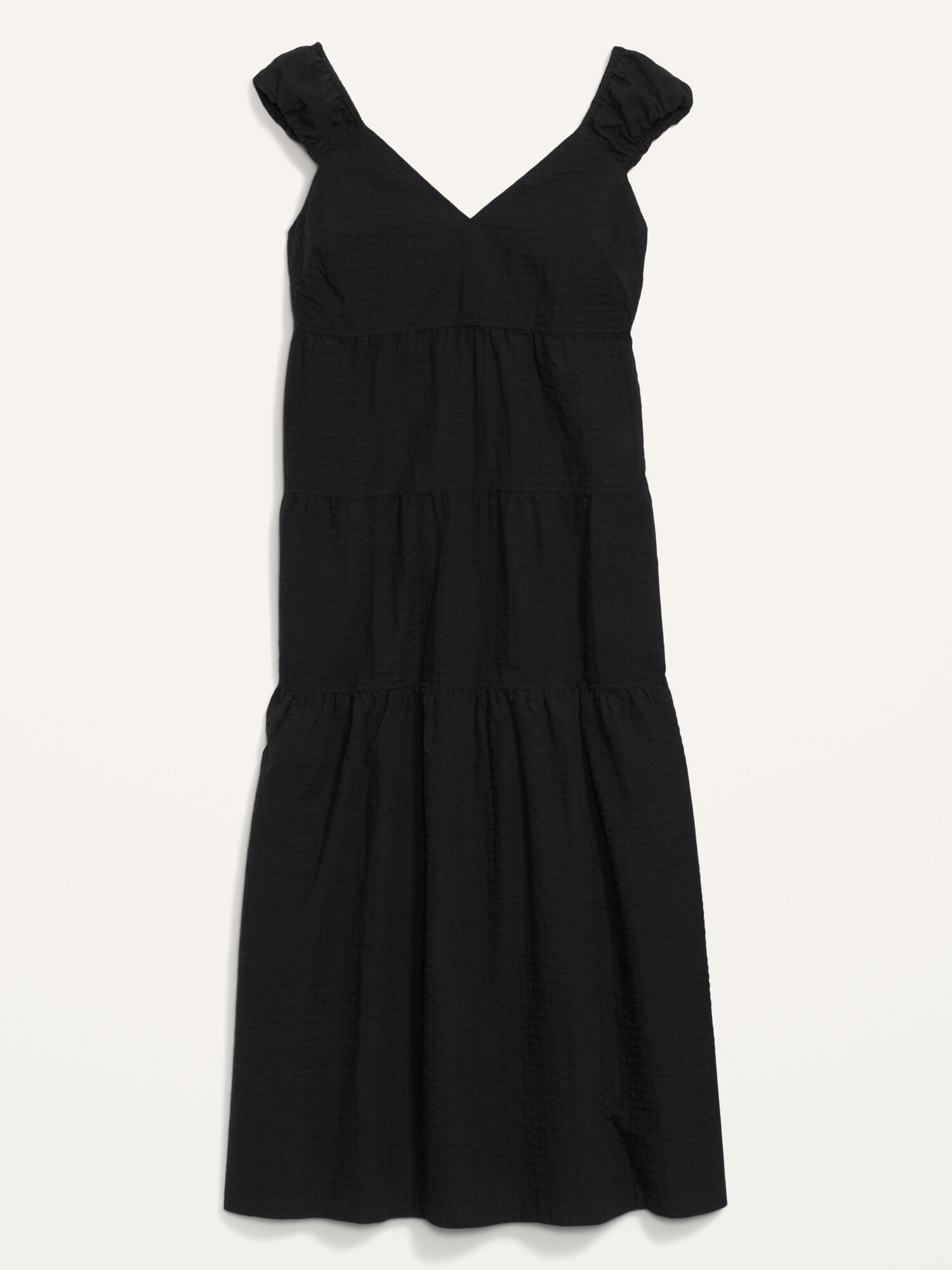 Fit & Flare Tiered Seersucker All-Day Maxi Dress for Women | Old Navy