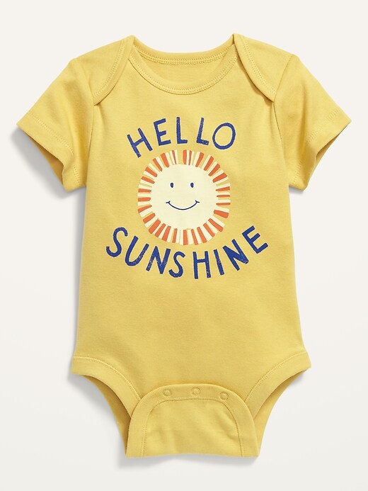 View large product image 1 of 1. Unisex Short-Sleeve Graphic Bodysuit for Baby