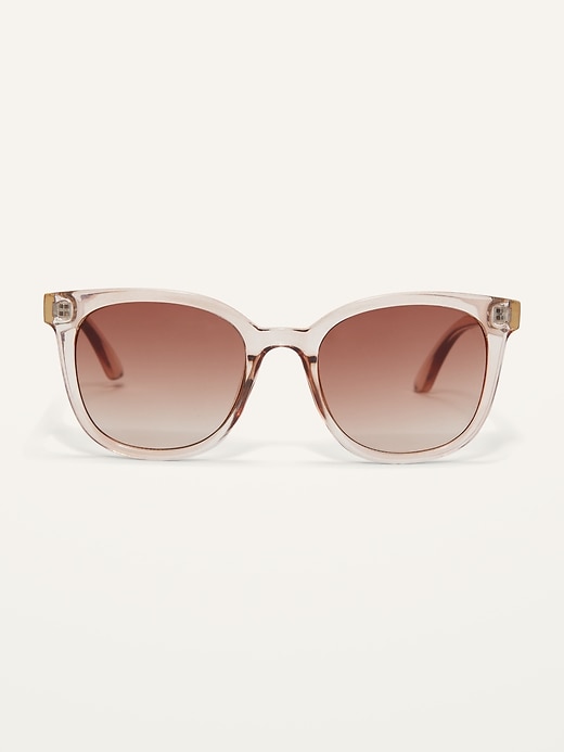 View large product image 1 of 3. Clear Square-Frame Sunglasses for Women