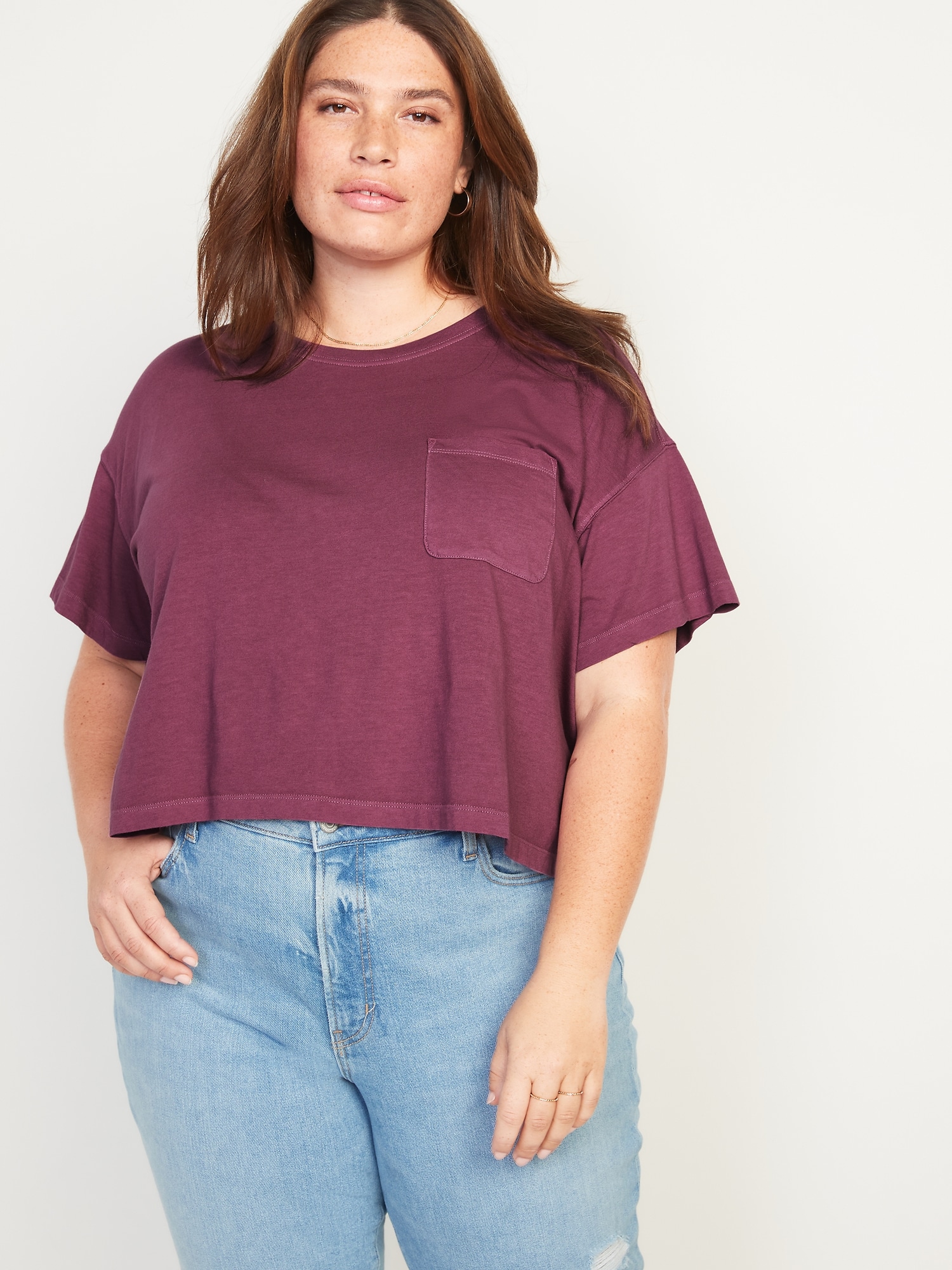 Oversized Garment-Dyed Cropped T-Shirt for Women | Old Navy