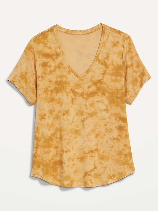 Image number 4 showing, Luxe Tie-Dye Short-Sleeve V-Neck T-Shirt