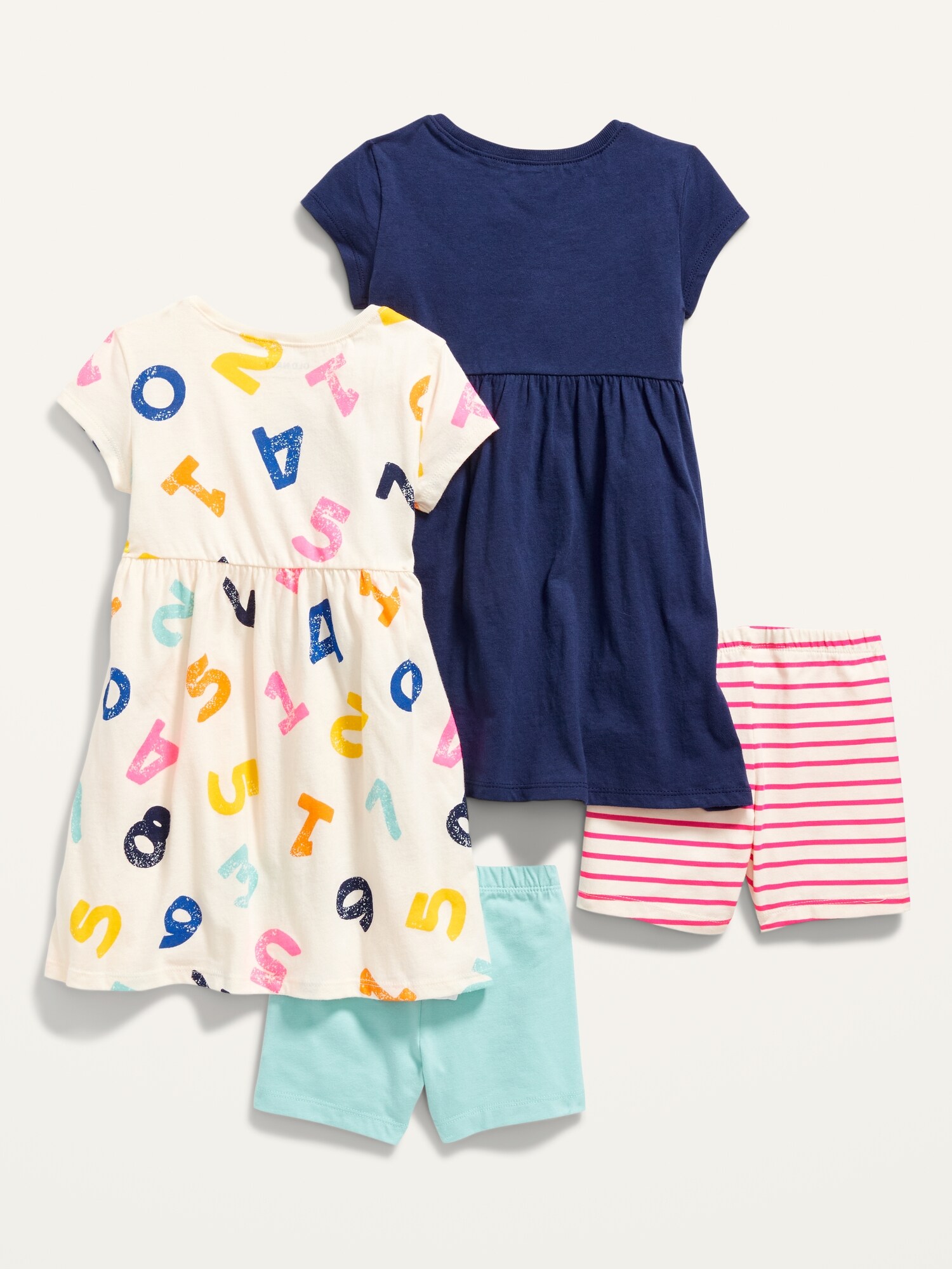 4Pack Jersey Dress and Biker Shorts Set for Toddler Girls Old Navy