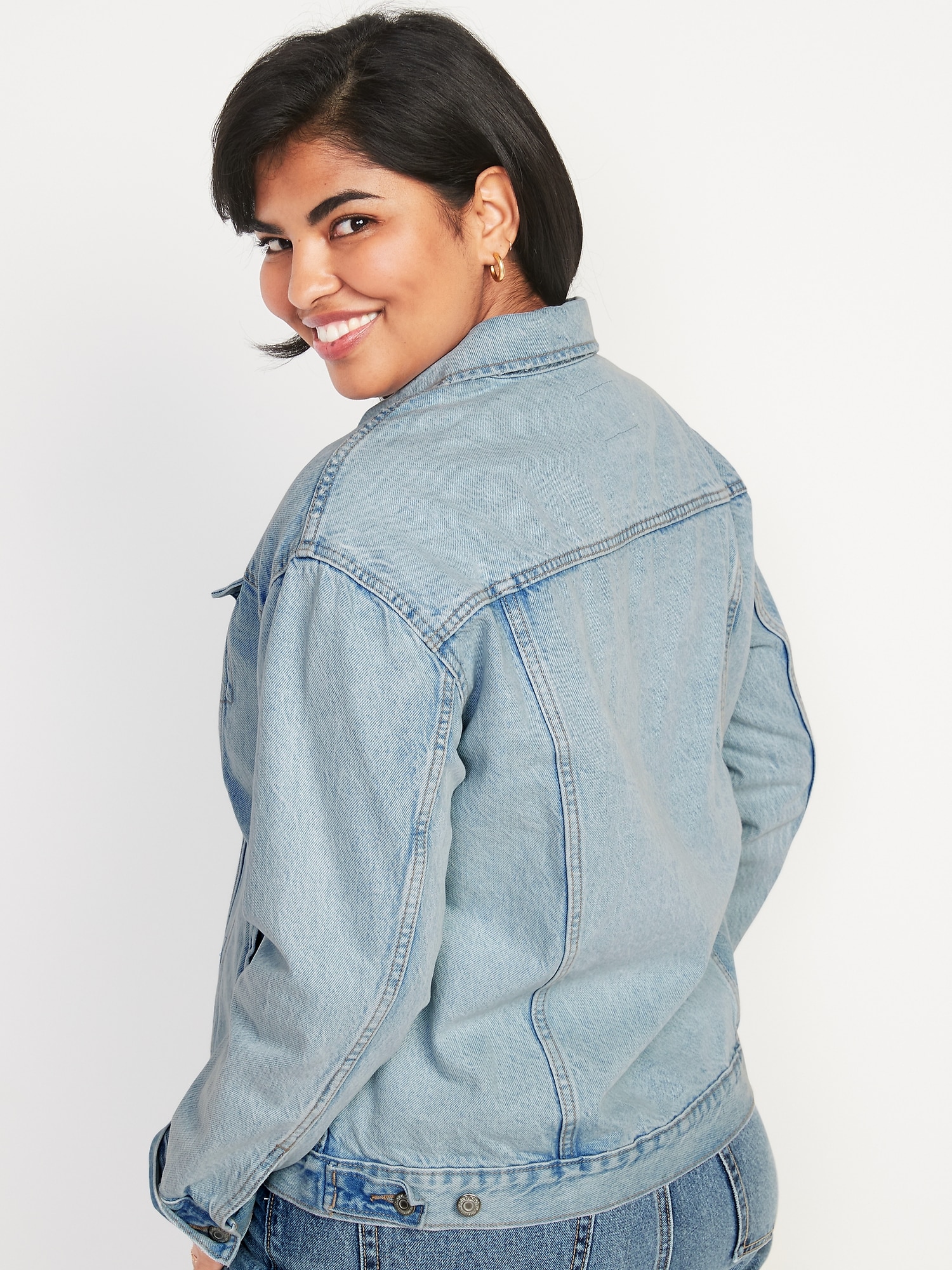LightWash Trucker Jean Jacket for Women Old Navy