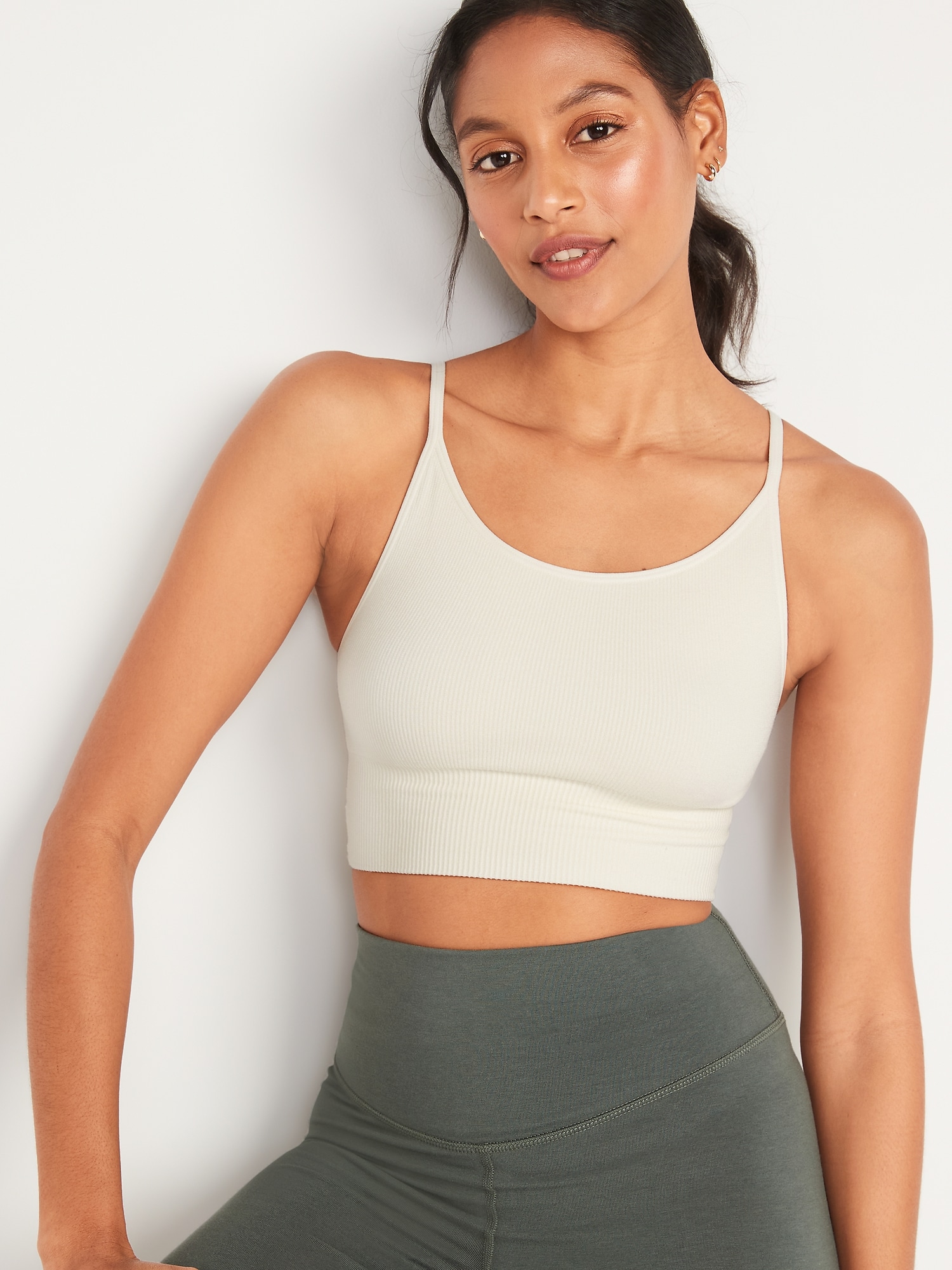 Light Olive Washed Rib Knit Bralette · Filly Flair