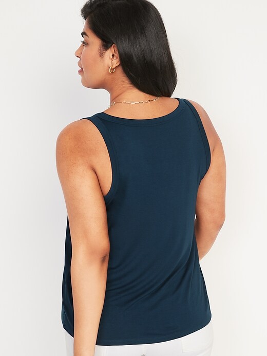 Image number 5 showing, Luxe Jersey-Knit V-Neck Tank Top for Women