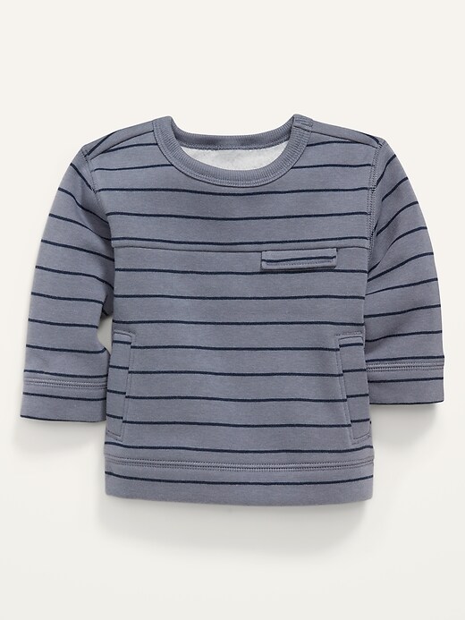 Old Navy Striped Fleece Pocket Sweatshirt for Baby. 1