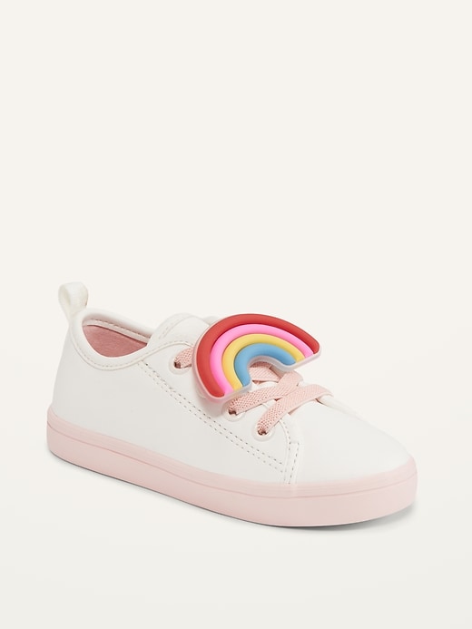 View large product image 1 of 4. Faux-Leather Slip-On Sneakers for Toddler Girls
