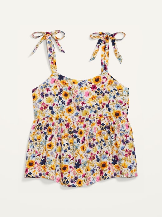 Image number 4 showing, Tie-Shoulder Floral-Print Cami Swing Blouse