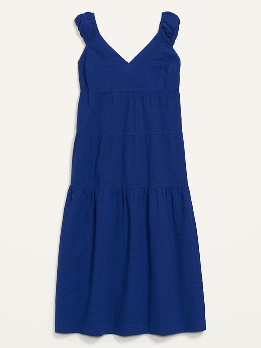 Image number 4 showing, Fit & Flare Tiered Seersucker All-Day Maxi Dress for Women