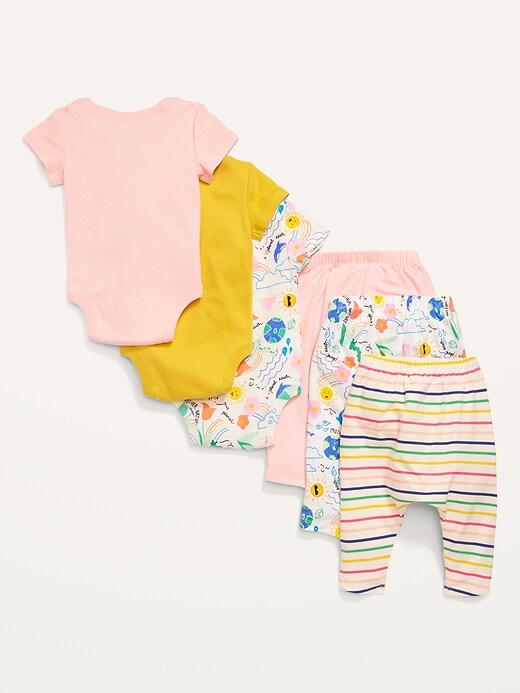 View large product image 2 of 3. Unisex 6-Piece Bodysuit and Leggings Set for Baby