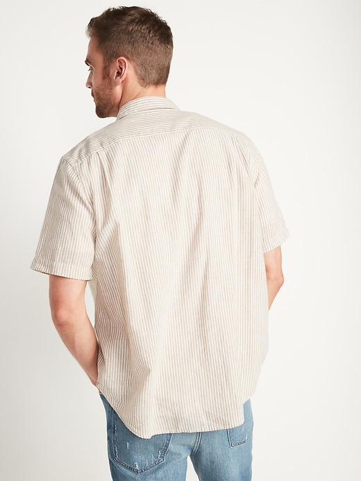 View large product image 2 of 3. Patterned Linen-Blend Everyday Short-Sleeve Shirt