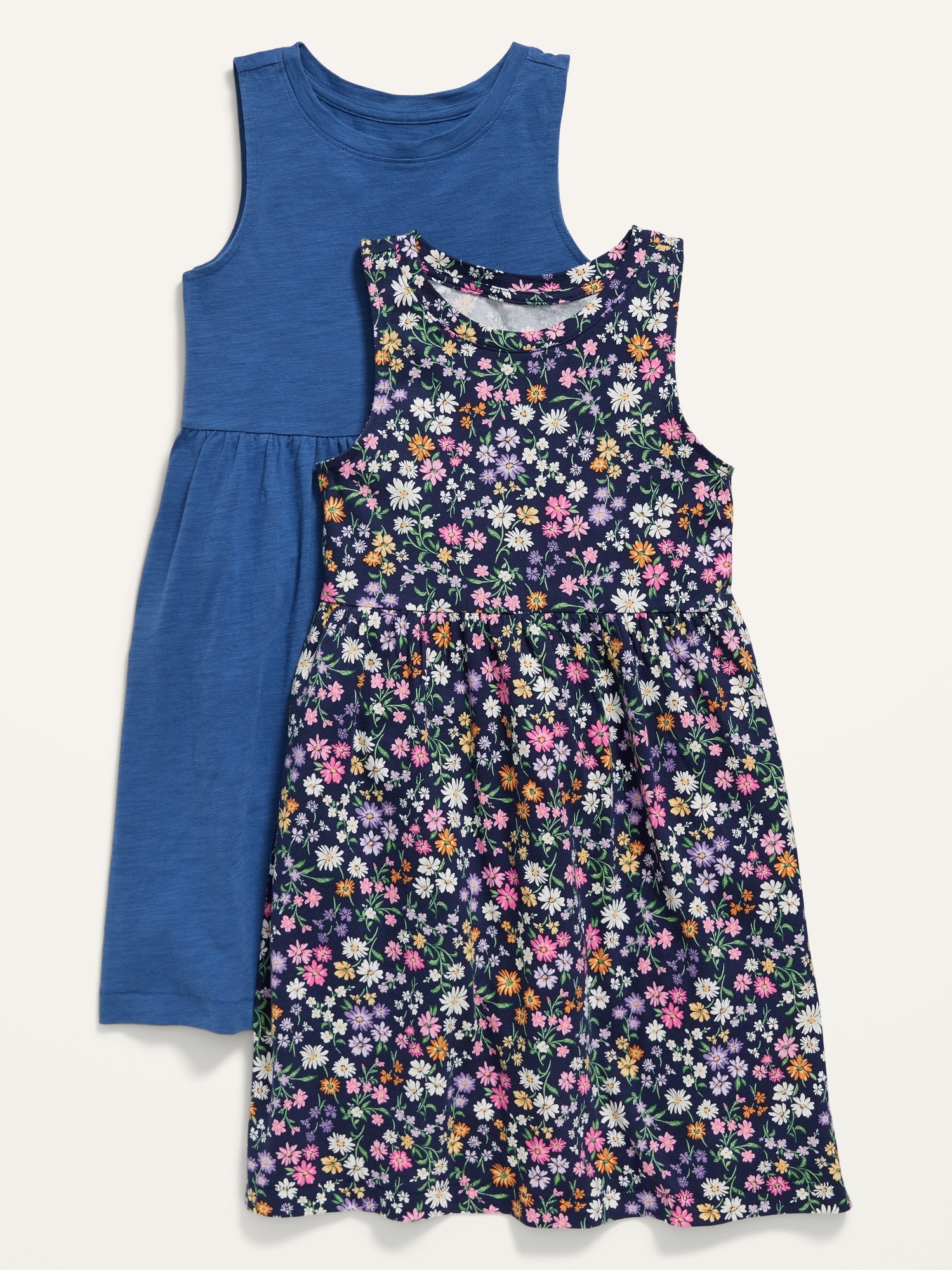 Oldnavy Sleeveless Jersey-Knit Printed Dress 2-Pack for Girls