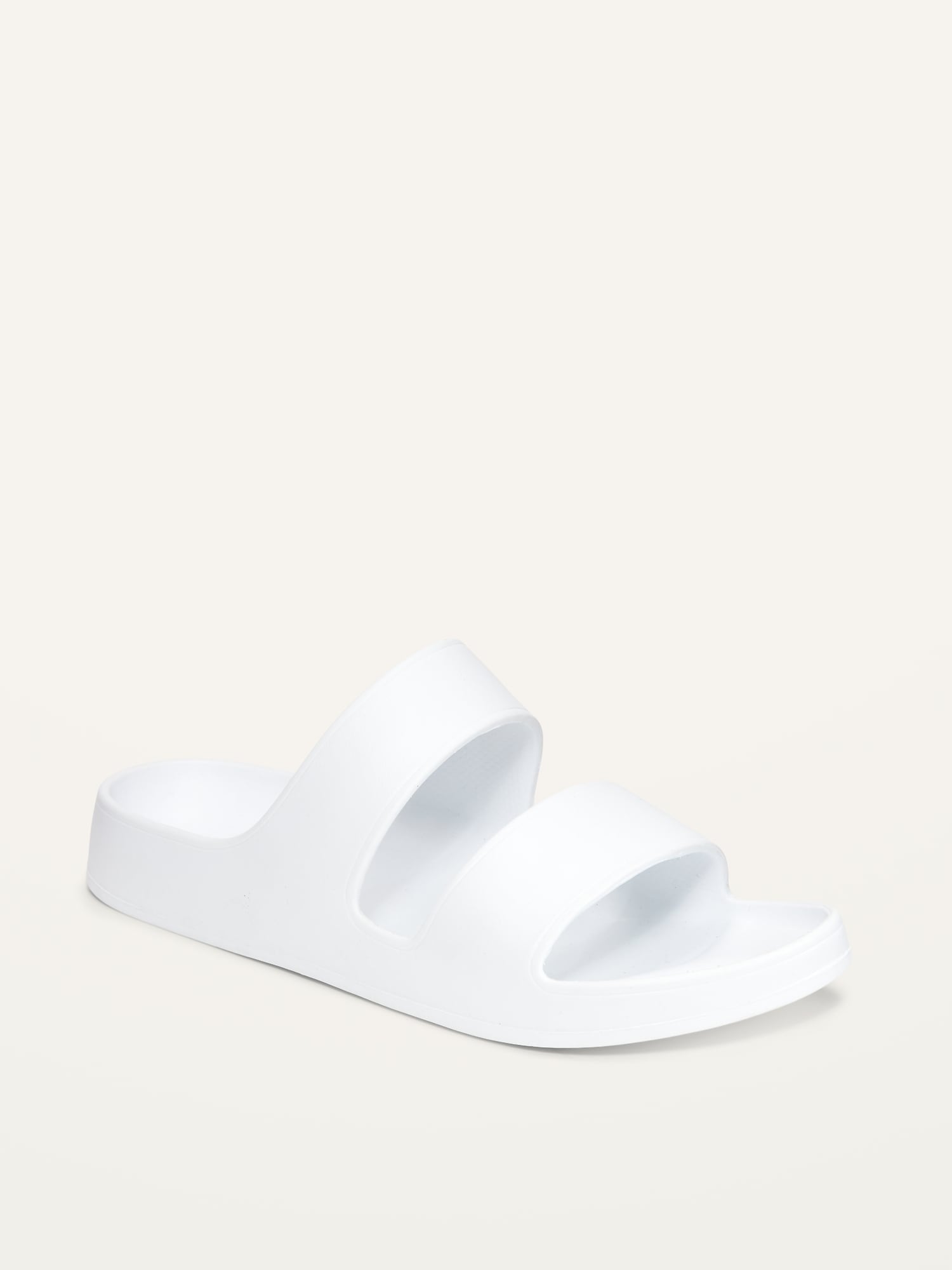 Old Navy Double-Strap Slide Sandals (Partially Plant-Based) white. 1