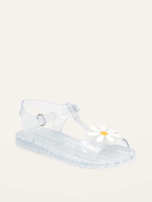 Old Navy Glitter-Jelly T-Strap Flats for Toddler Girls. 1