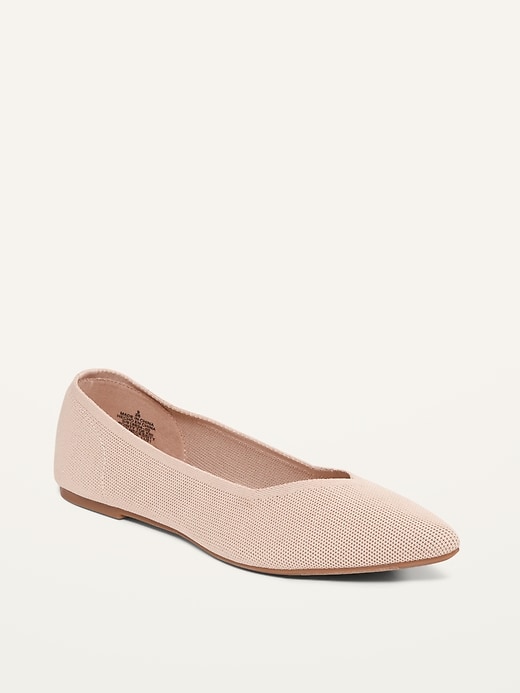 Textured-Knit Pointy-Toe Ballet Flats | Old Navy