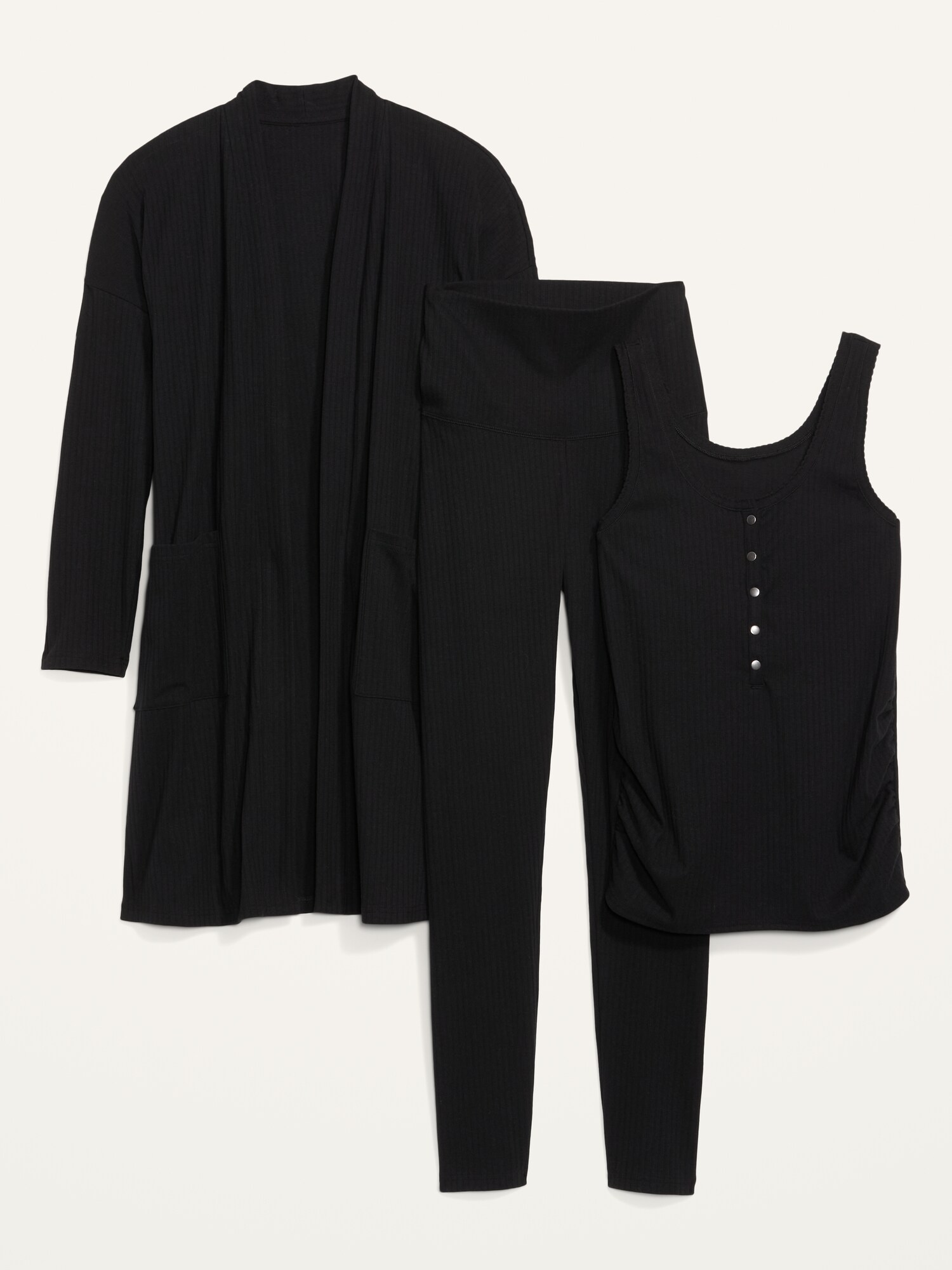 Maternity 3Piece RibKnit Lounge Set Old Navy