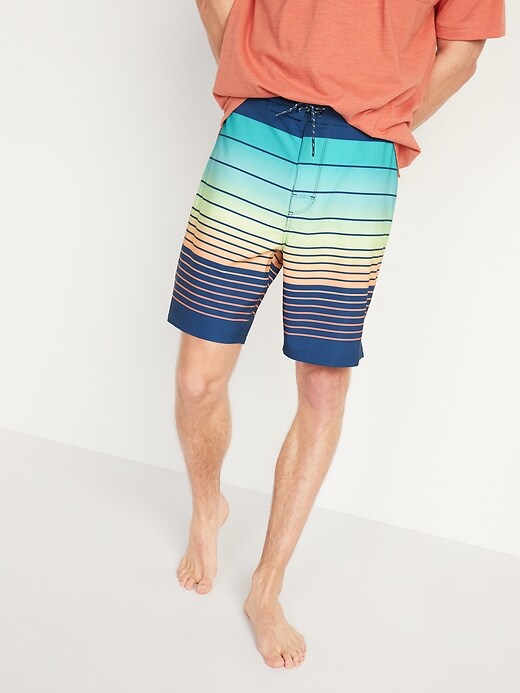 Patterned Built-In Flex Board Shorts for Men -- 8-inch inseam
