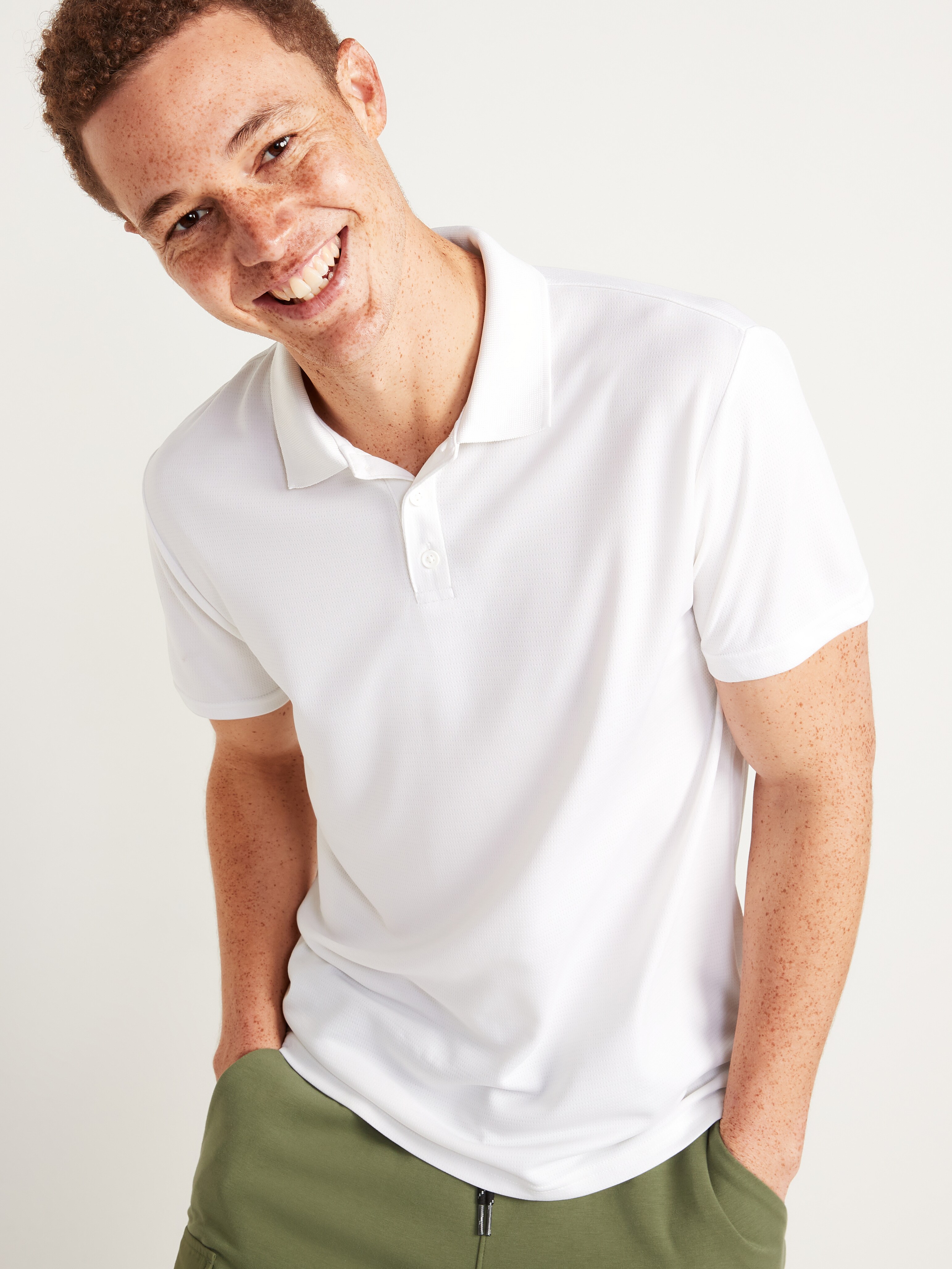 Go-Dry Cool Odor-Control Mesh Core Polo Shirt for Men