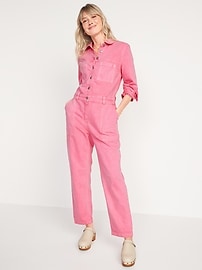 Long-Sleeve Cropped Jean Utility 