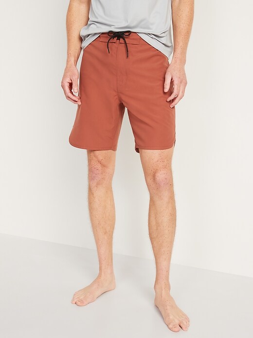Oldnavy Solid-Color Dolphin-Hem Board Shorts for Men -- 8-inch inseam