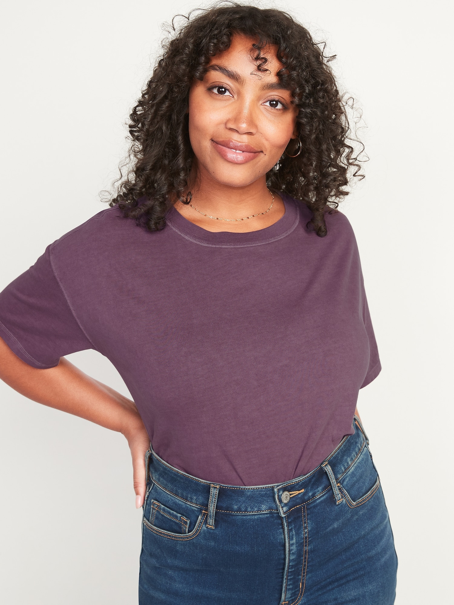 Loose Vintage Crew-Neck T-Shirt for Women | Old Navy