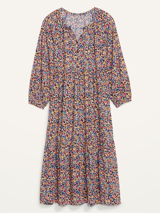Image number 4 showing, Printed Button-Front All-Day Midi Swing Dress for Women