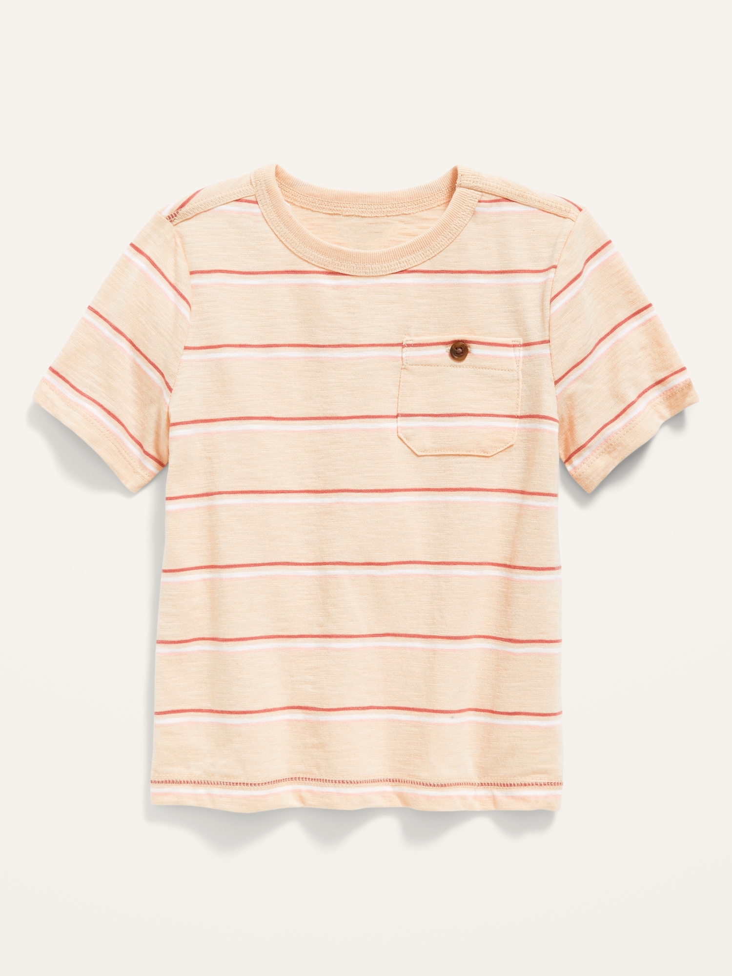 Short-Sleeve Slub-Knit Striped Pocket T-Shirt for Toddler Boys