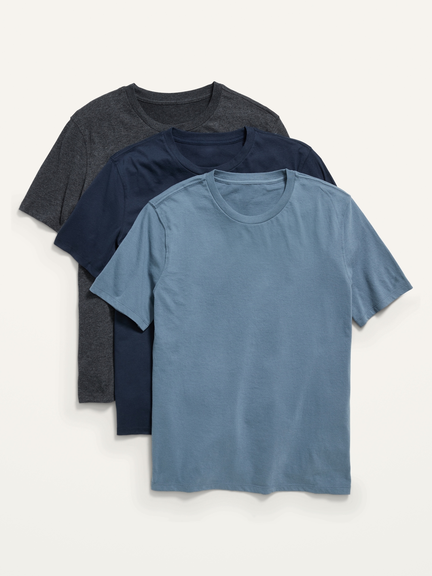 Old Navy Soft-Washed Crew-Neck T-Shirt 3-Pack for Men blue. 1