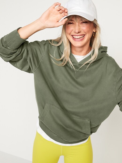 Image number 3 showing, Garment-Dyed Gender-Neutral Pullover Hoodie for Adults