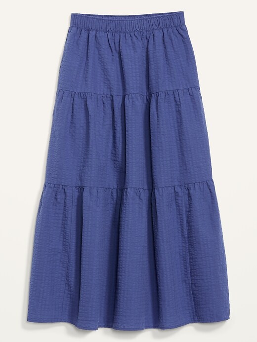 Old Navy - High-Waisted Tiered Seersucker Maxi Skirt for Women