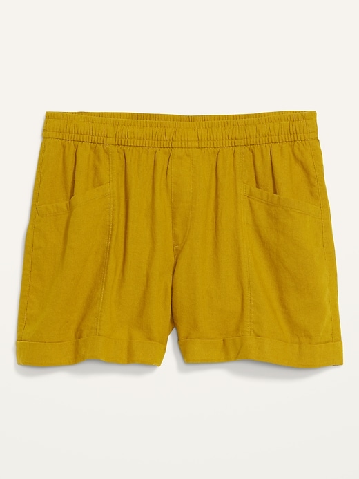 Image number 4 showing, High-Waisted Linen-Blend Shorts -- 3.5-inch inseam