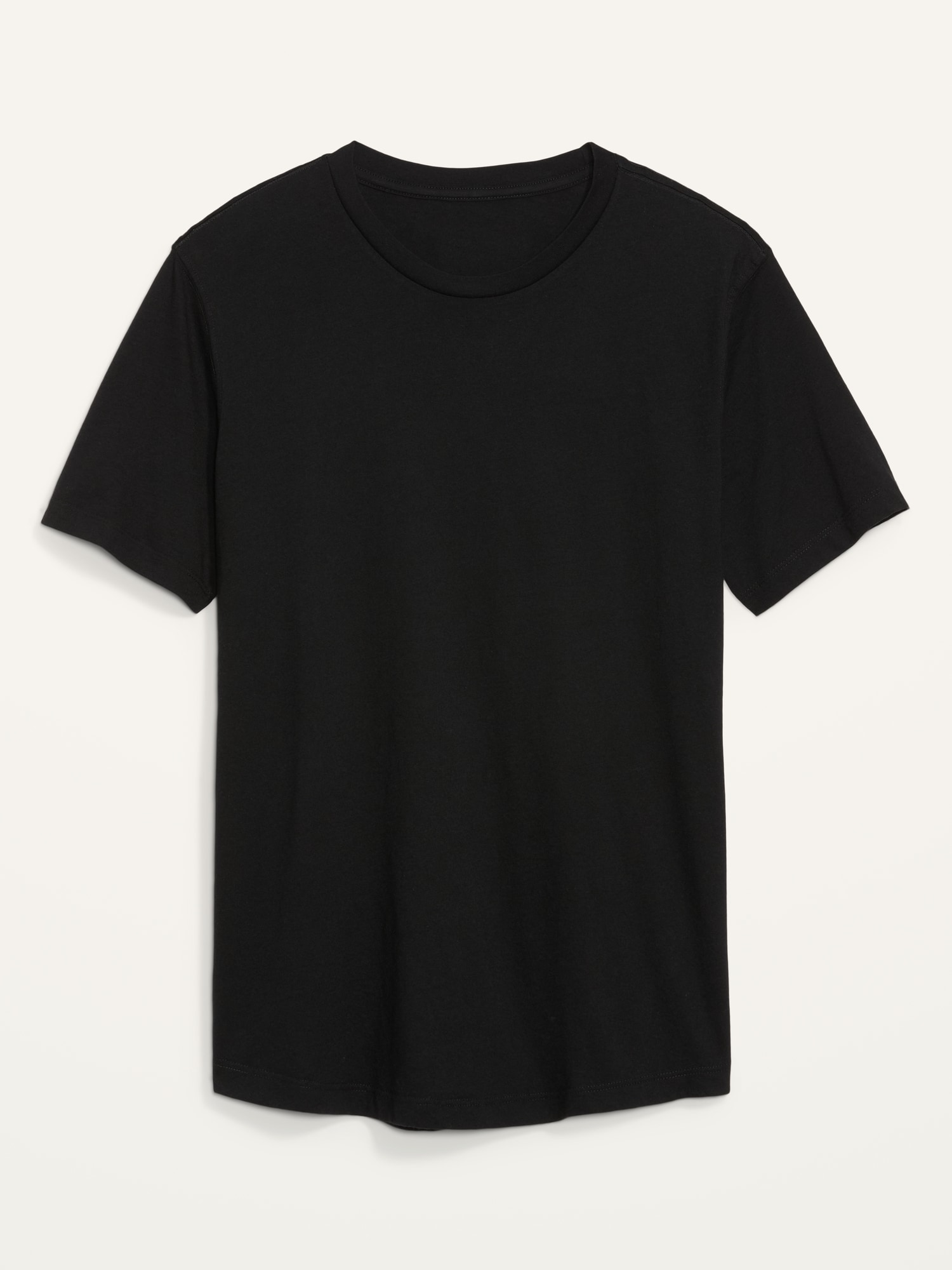Old Navy Soft-Washed Curved-Hem T-Shirt for Men black. 1