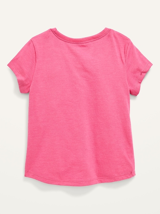 View large product image 2 of 2. Garment-Washed Short-Sleeve T-Shirt for Toddler Girls