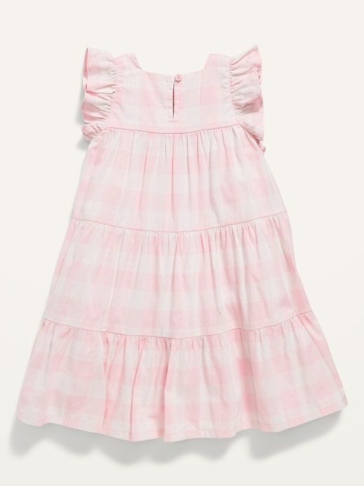 Ruffle-Trim Tiered Gingham Swing Dress for Toddler Girls