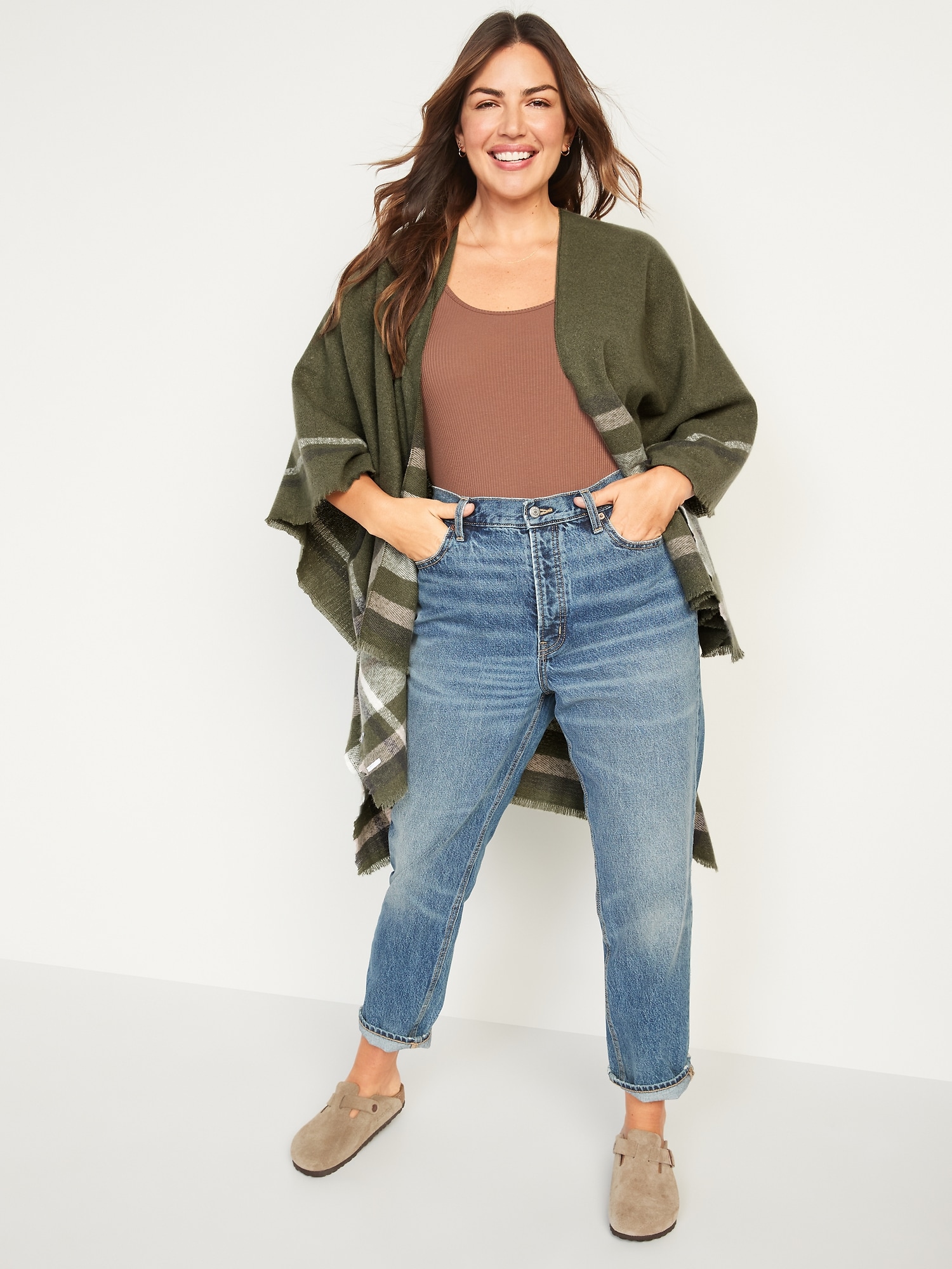 old navy flannel poncho