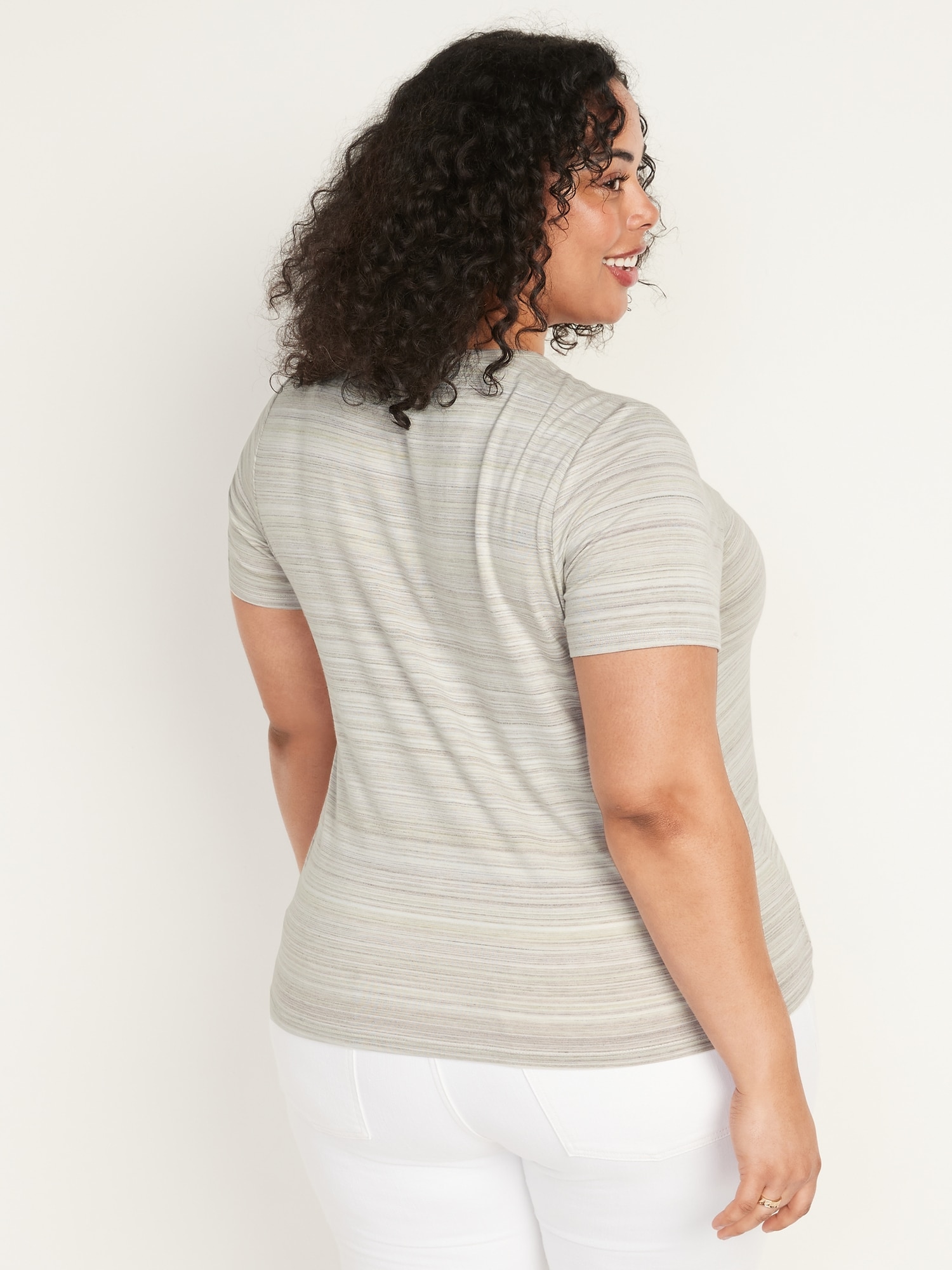 Short-Sleeve Luxe Striped T-Shirt for Women