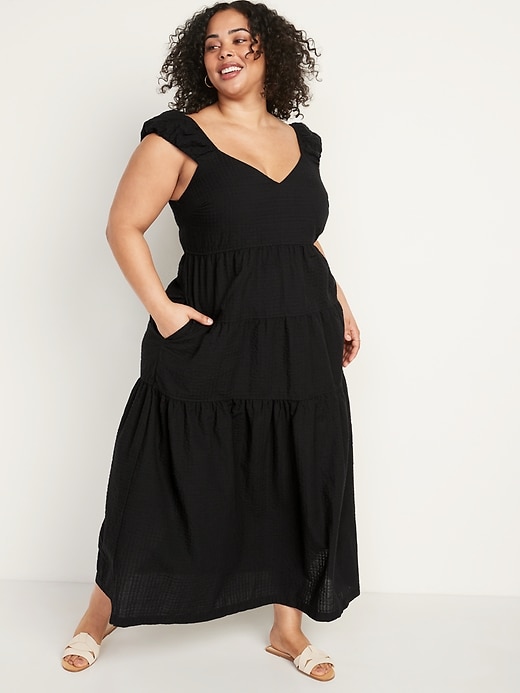 Image number 7 showing, Fit & Flare Tiered Seersucker All-Day Maxi Dress