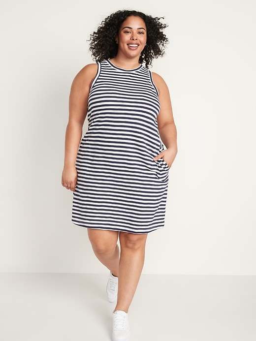 Image number 7 showing, Sleeveless Striped Mini Swing Dress for Women