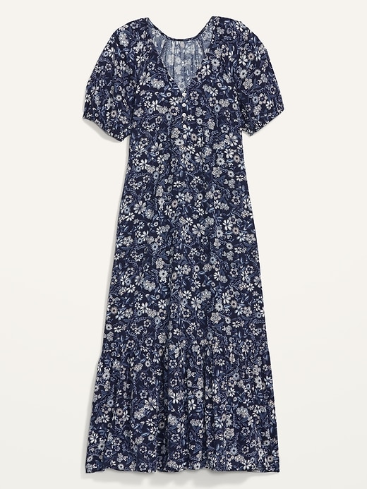 Image number 4 showing, Floral-Print Puff-Sleeve All-Day Maxi Swing Dress