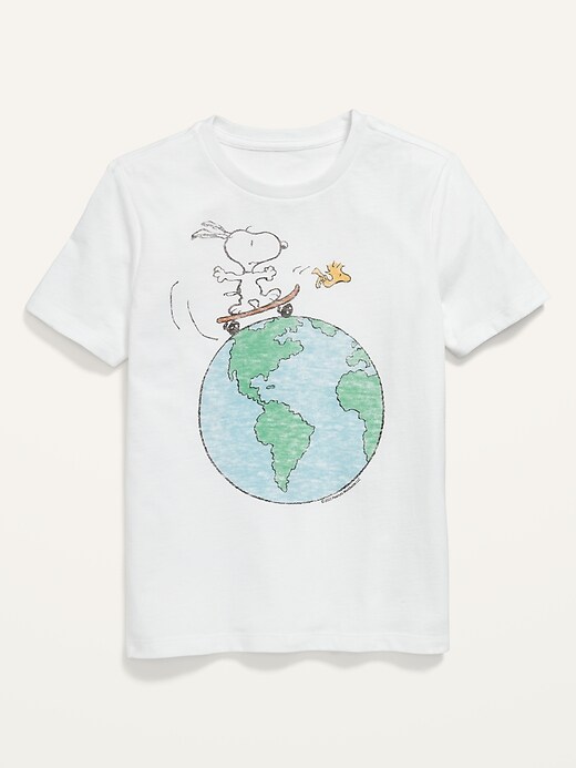 View large product image 1 of 2. Peanuts® Earth Day Matching Graphic Gender-Neutral T-Shirt for Kids