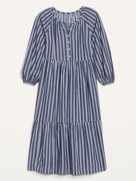 Image number 4 showing, Striped Button-Front All-Day Midi Swing Dress for Women