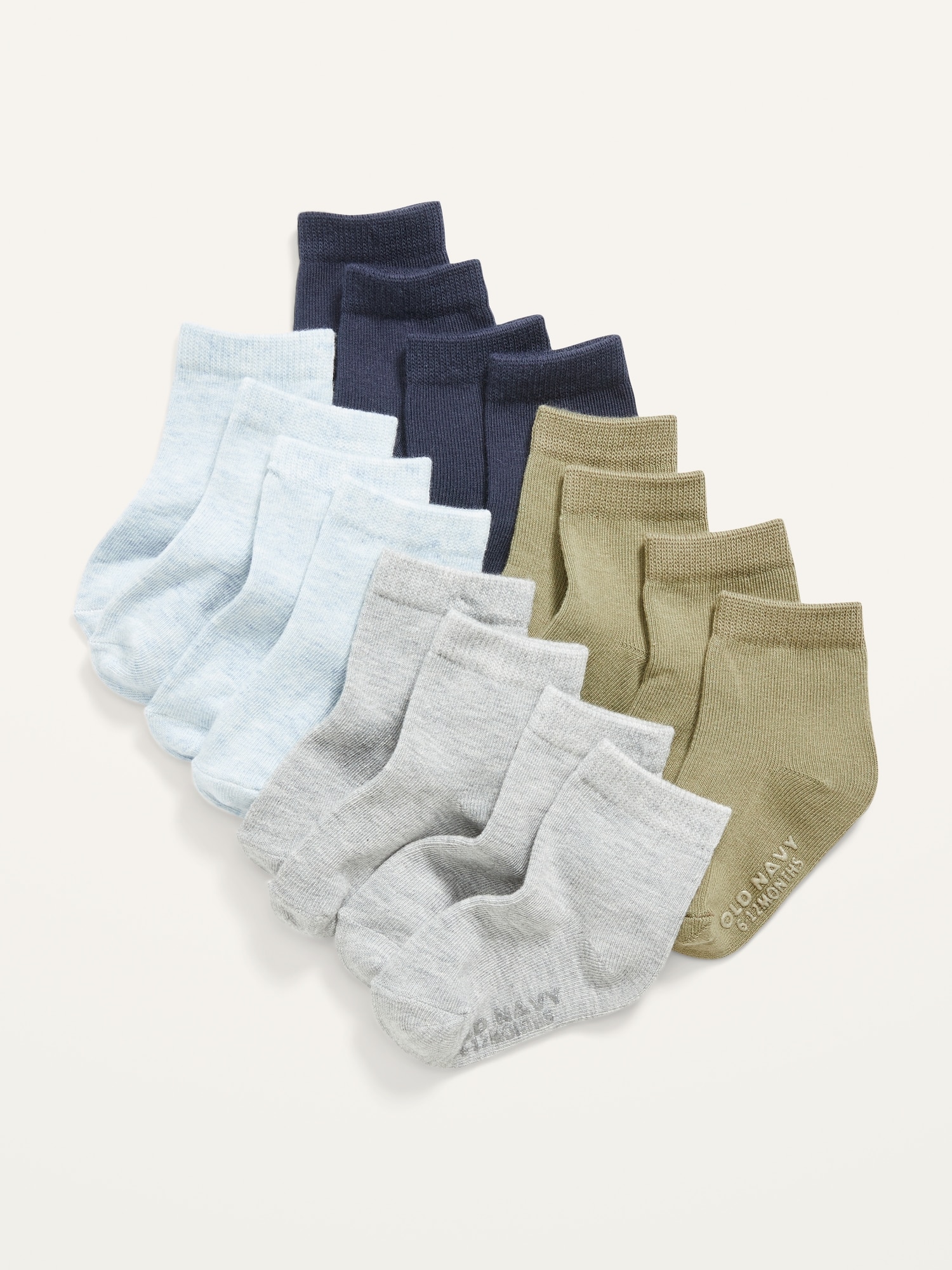 Unisex Crew Socks 8-Pack For Toddler & Baby