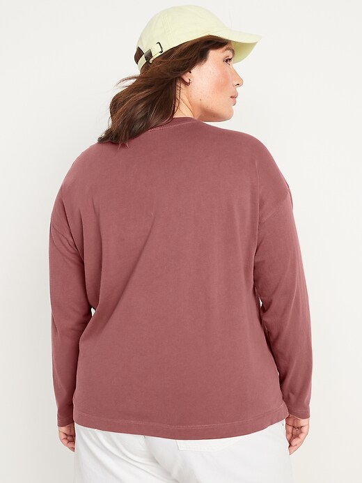 Image number 8 showing, Long-Sleeve Vintage Loose T-Shirt