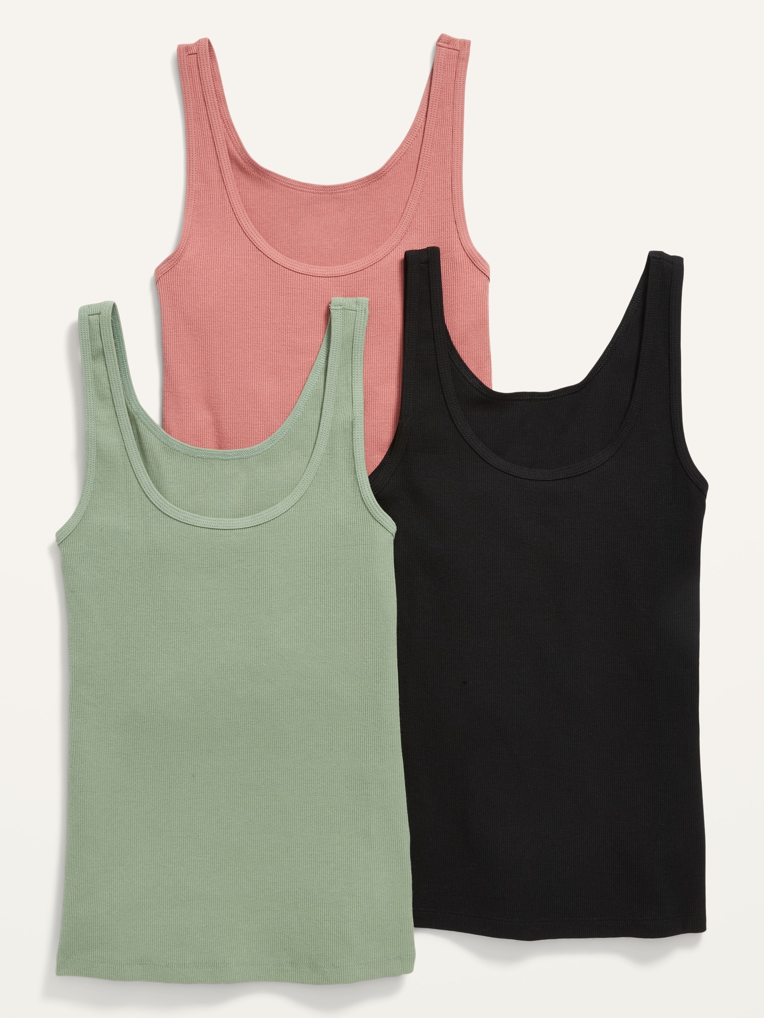 Slim Fit Rib Knit Tank Top 3 Pack For Women Old Navy 8033