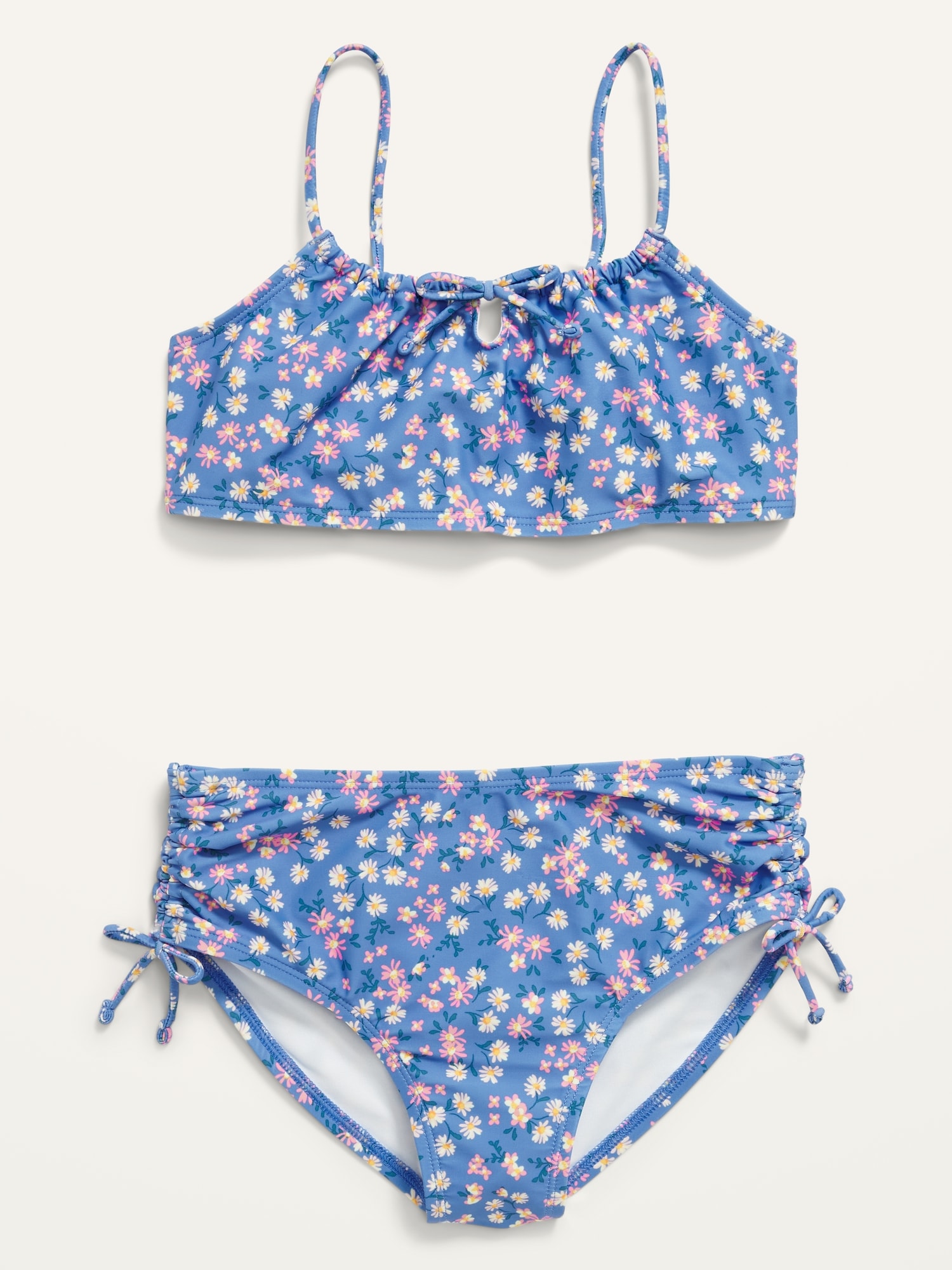 Patterned Cinch-Tie Bikini Swim Set for Girls | Old Navy